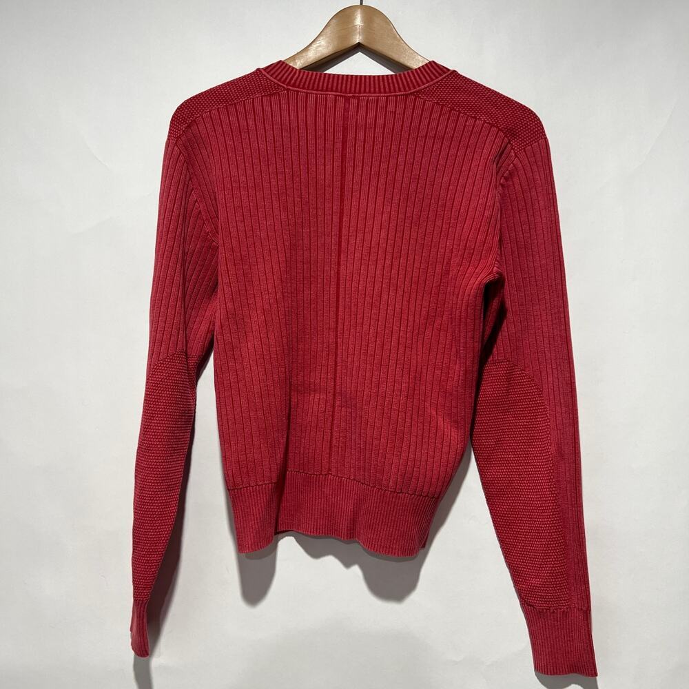 Rag & Bone Womens Irwin Ribbed Knit Cotton Sweater Brick Red Size S - Picture 4 of 5
